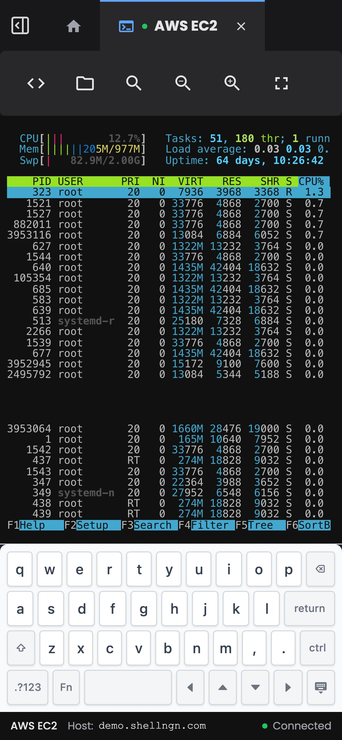 Online SSH client - mobile SSH access from any device
